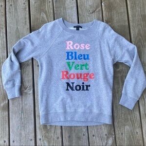 J.Crew Gray Wine Graphic Crew Neck Sweatshirt